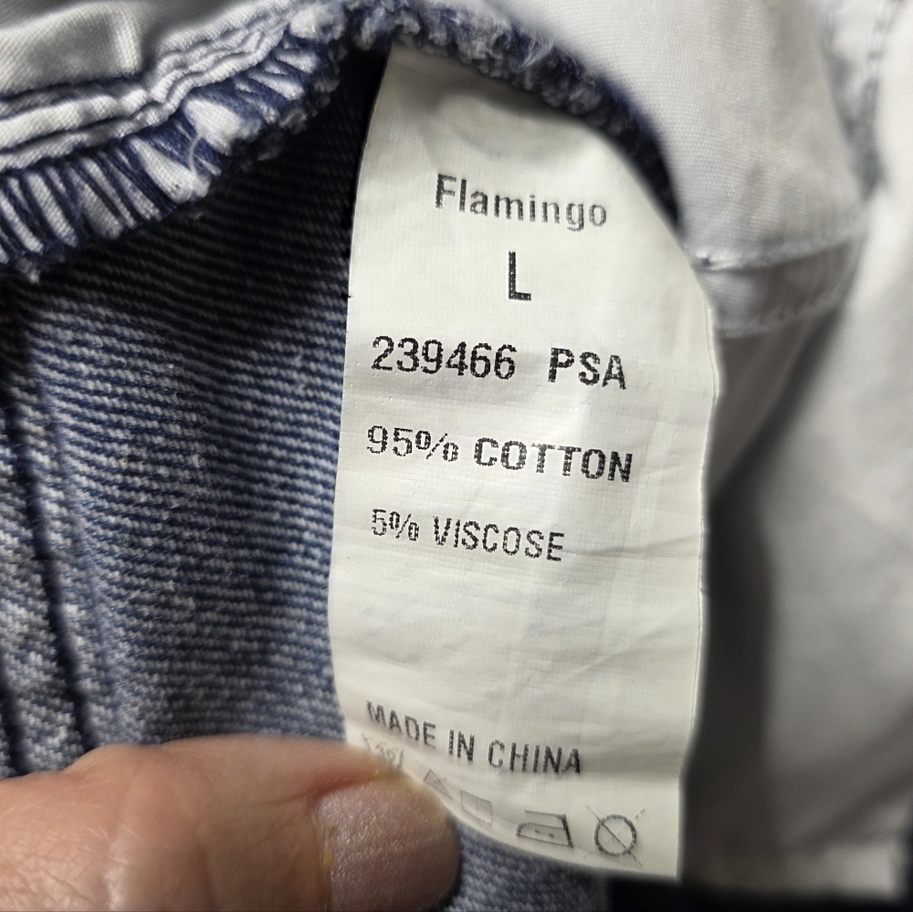 Flamingo Distressed Blue Jeans Size Large 12-14 - Picture 5 of 9